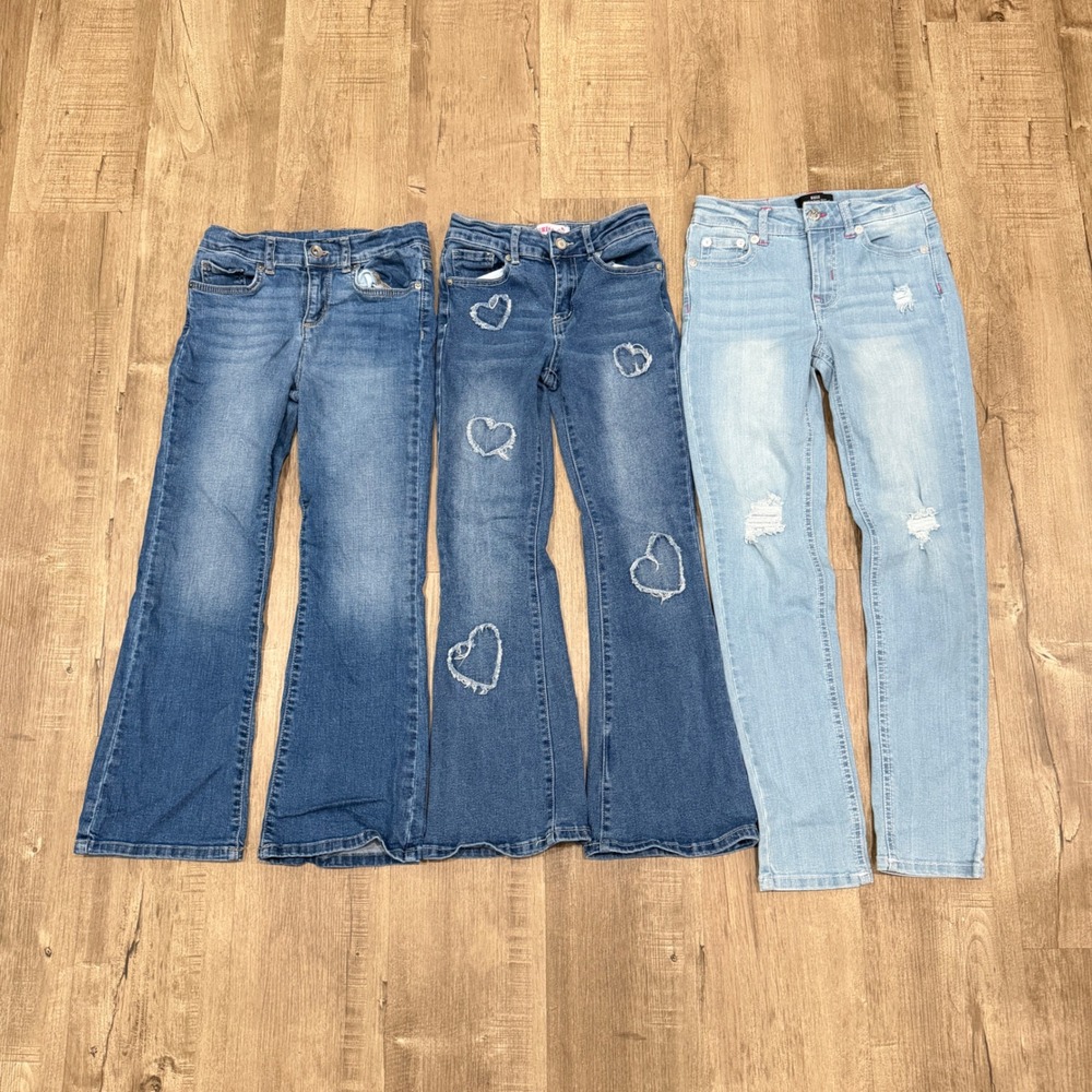 True Religion Children's Place Denim Pants‎ Lot Girls 10 Flare Skinny Distressed
